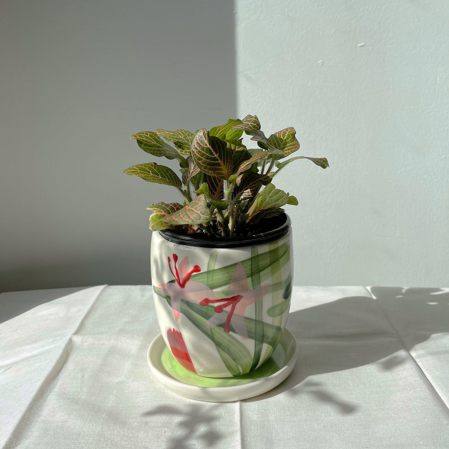 4" Wild Meadow Pot with drainage + saucer