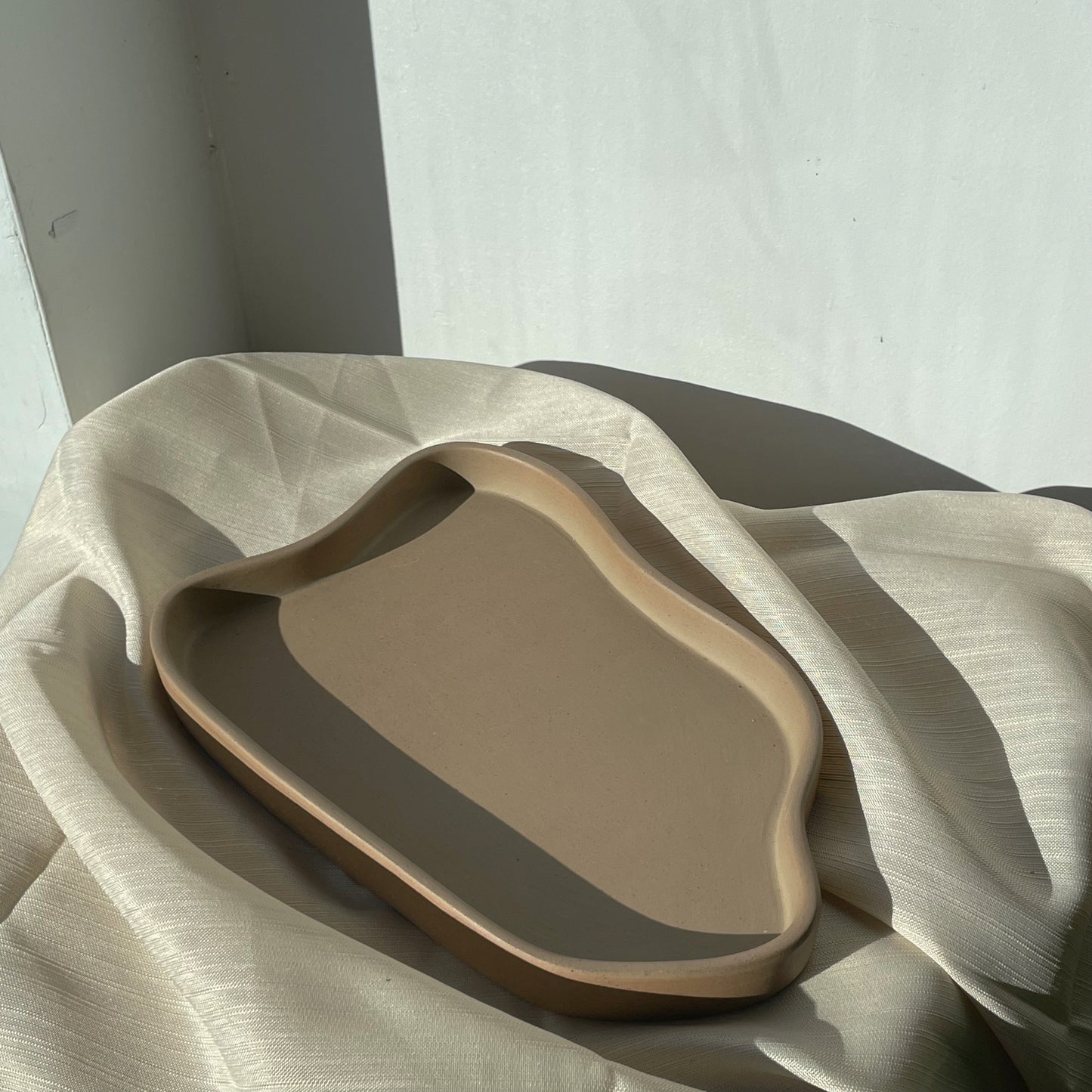 Asymmetrical brown tray, ceramic catch all dish, Toronto delivery, Toronto candles, Toronto flower delivery, Toronto plant delivery