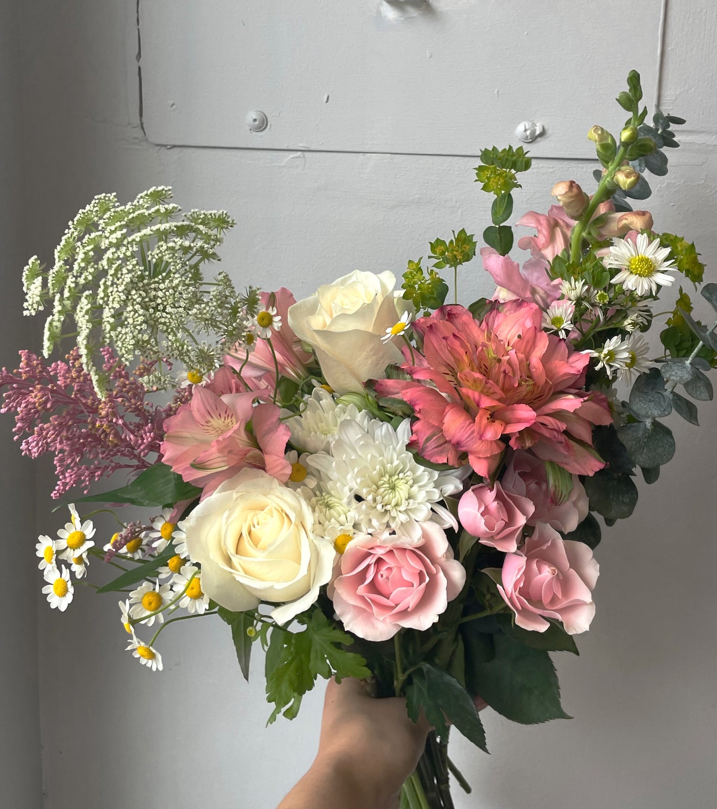 Pink + White Hand-Tied Bouquet